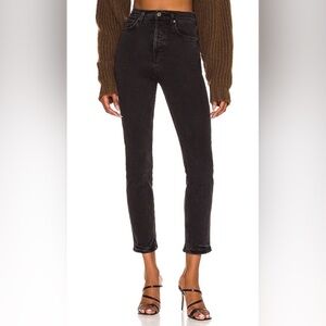 Grlfrnd The Piper Super Highrise Stretch Slim Crop Jeans Size 29 Black